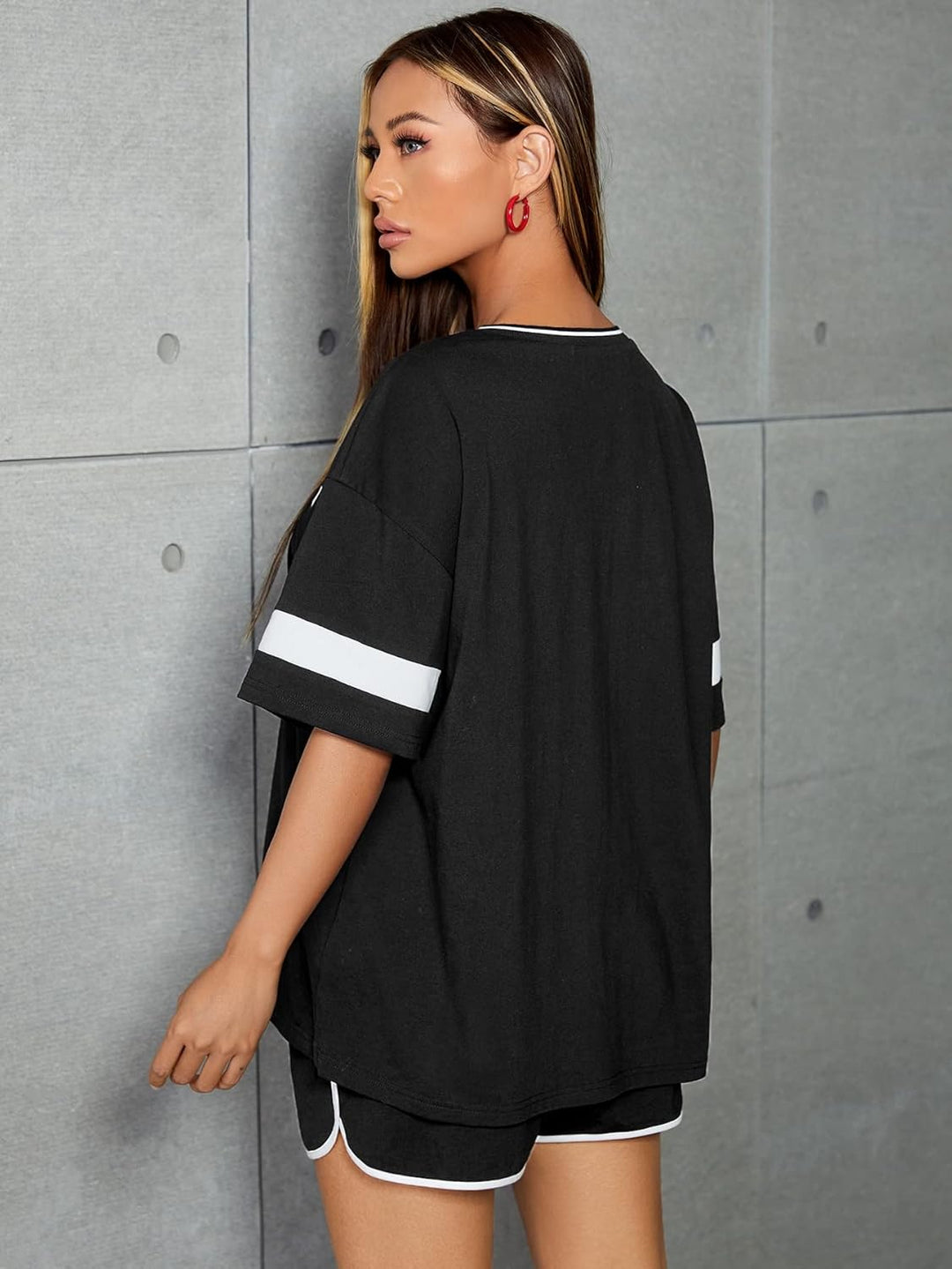 Oversized Casual Baseball/Football Shirt dla Kobiet