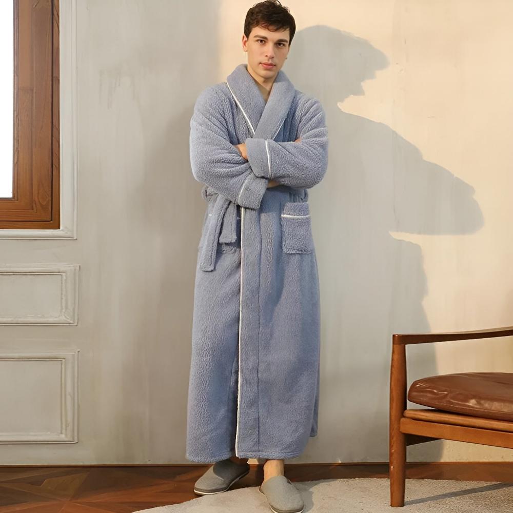 Luksusowy Fleece Ciepły Komfortowy Szlafrok