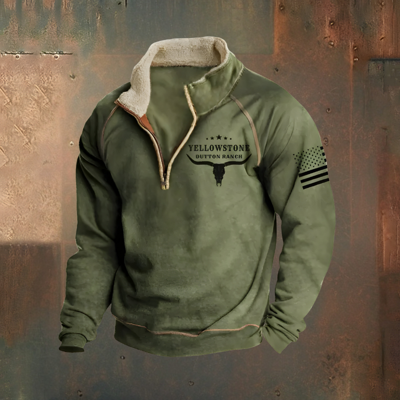 Roan™ | Casualowy haftowany sweter half zip