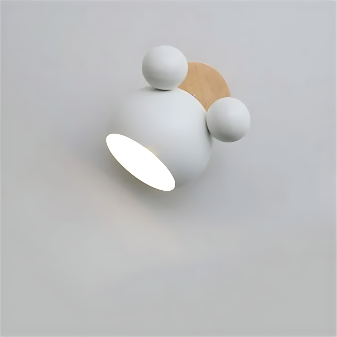 LumiMickey Kinkiet skandynawski | Urocza lampka LED w kształcie myszki do przytulnego pokoju dziecięcego i sali zabaw
