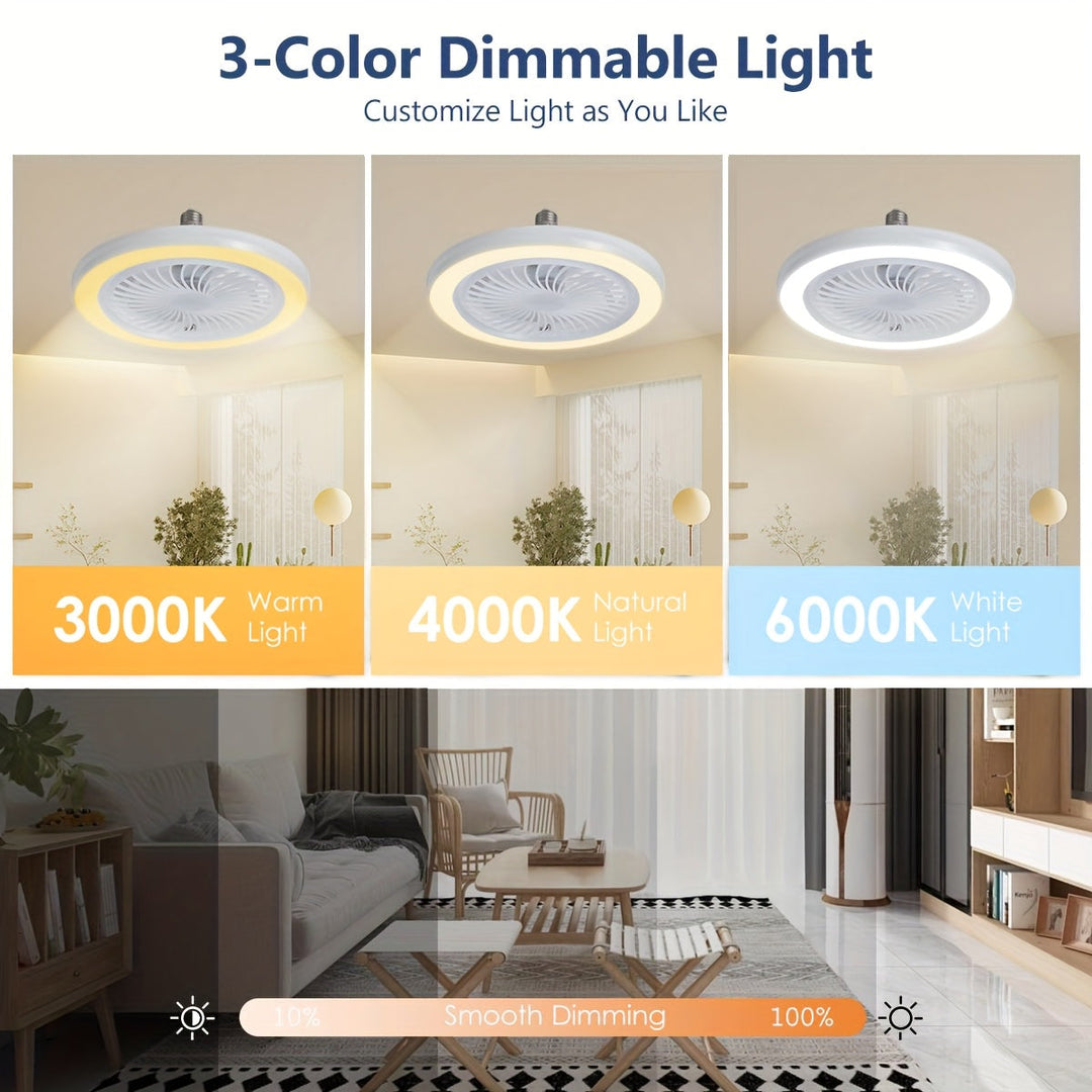 Smukła lampa wentylatorowa sufitowa LED – ściemnialna i cicha