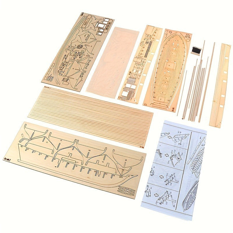 Klasyczny drewniany model żaglowca – szczegółowe puzzle 3D dla miłośników statków