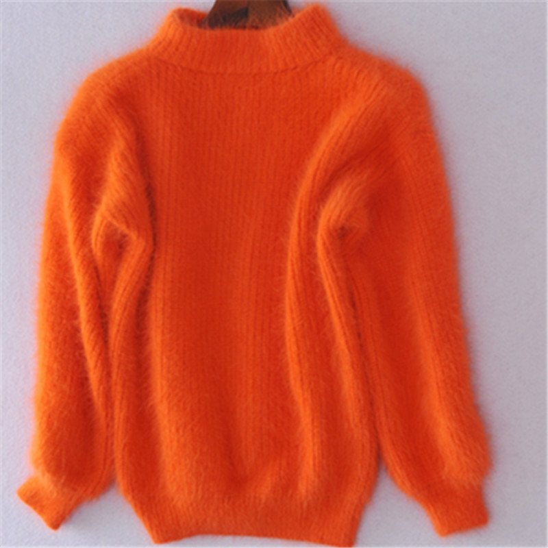 Sweter z golfem z moheru