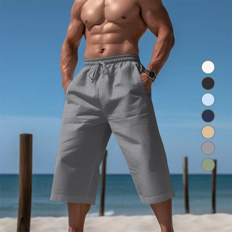 Breathable Capri Pants Mens Fashionable Casual Breathable Shorts