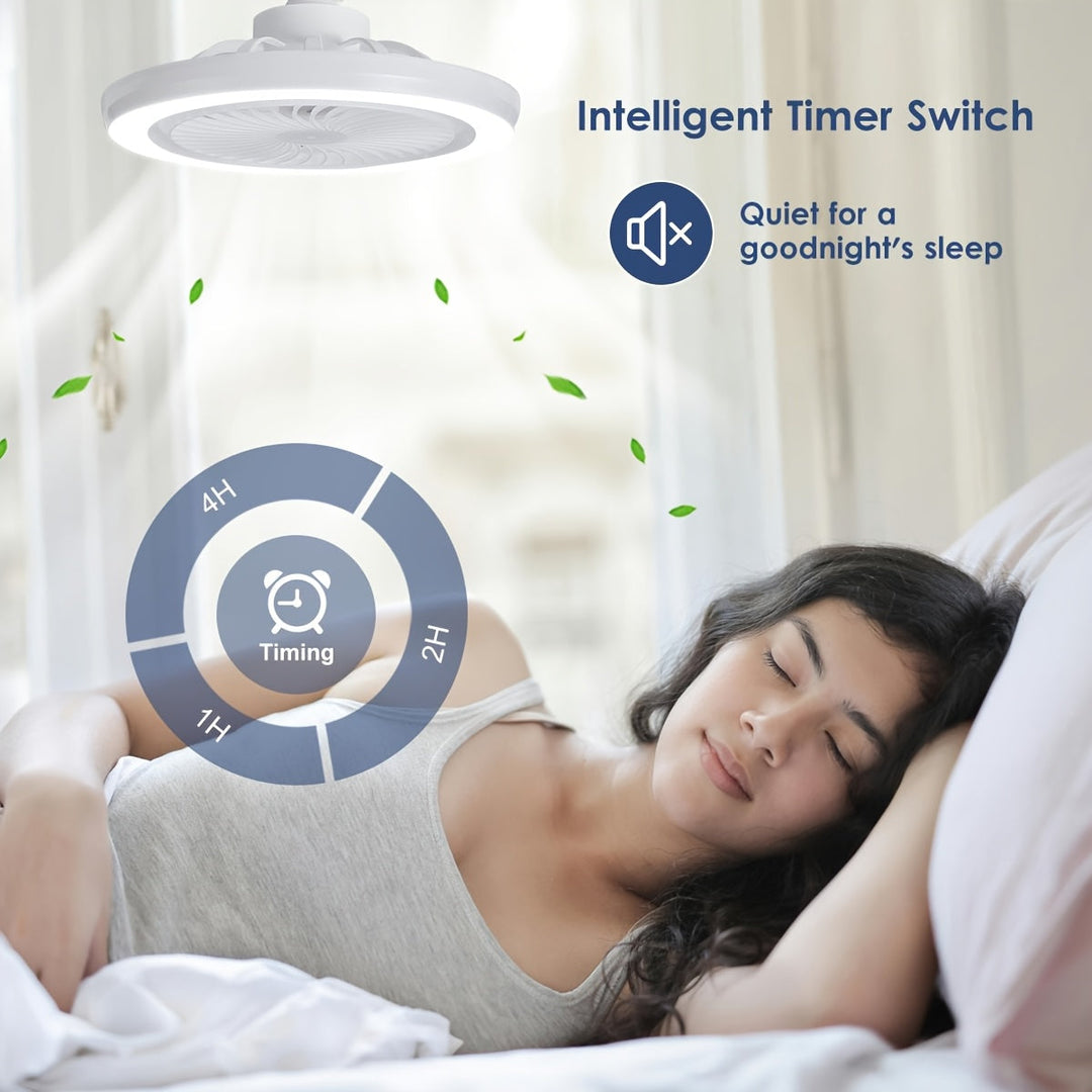 Smukła lampa wentylatorowa sufitowa LED – ściemnialna i cicha