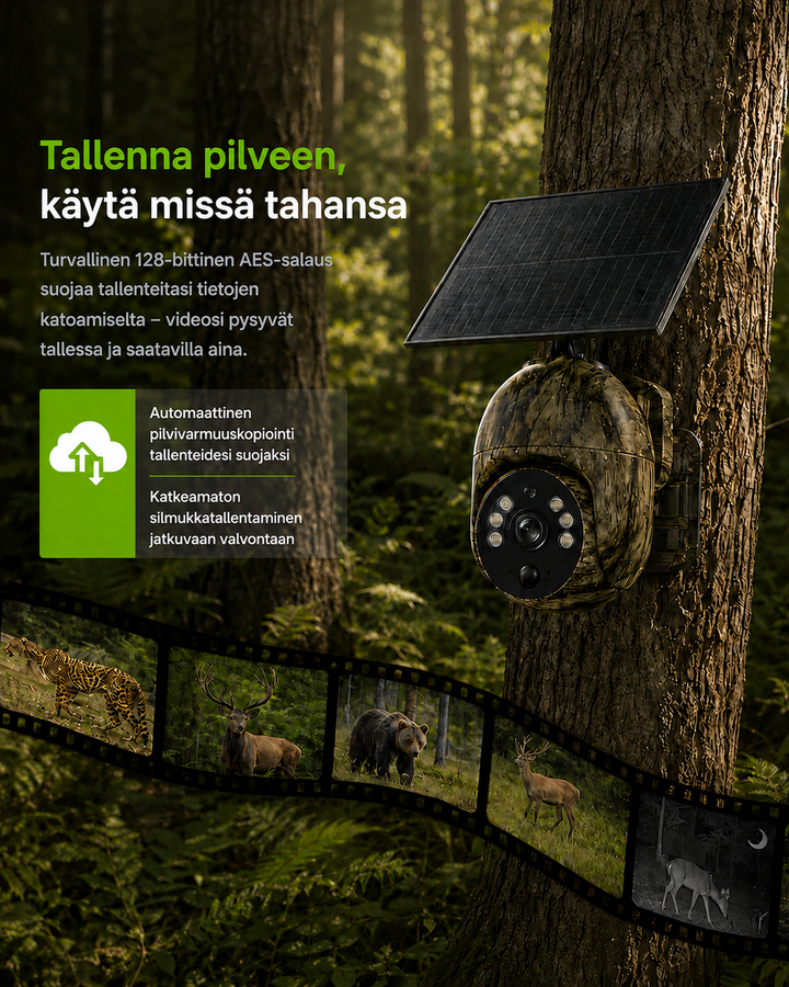 Bezprzewodowa kamera bezpieczeństwa zasilana energią słoneczną z 4G LTE lub Wi-Fi, 2K, PTZ, noktowizor
