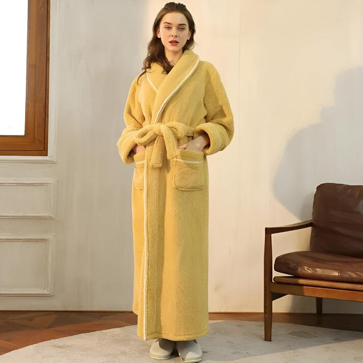 Luksusowy Fleece Ciepły Komfortowy Szlafrok