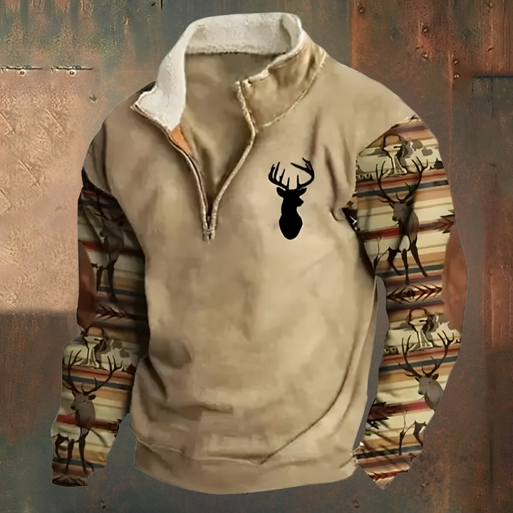 Roan™ | Casualowy haftowany sweter half zip