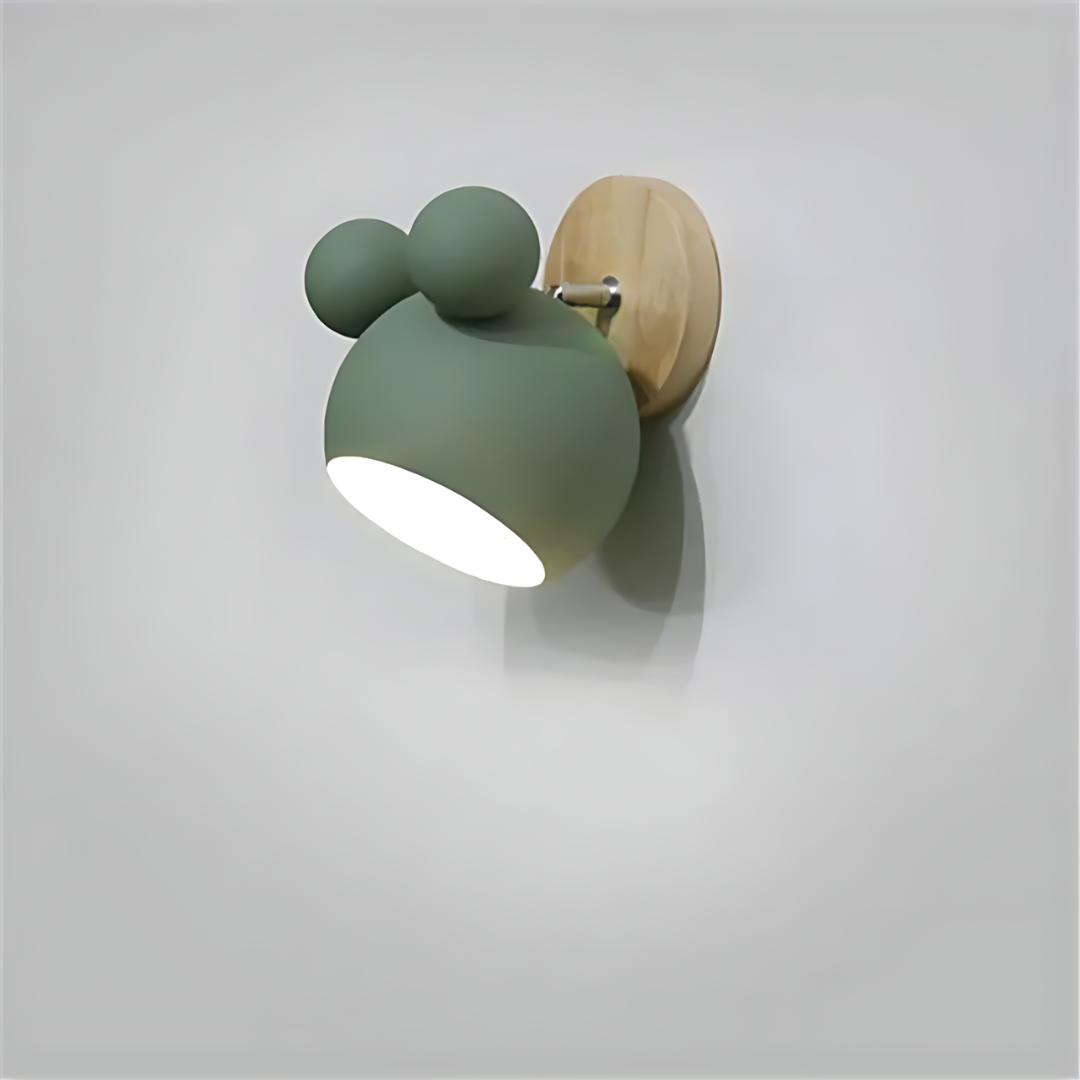 LumiMickey Kinkiet skandynawski | Urocza lampka LED w kształcie myszki do przytulnego pokoju dziecięcego i sali zabaw