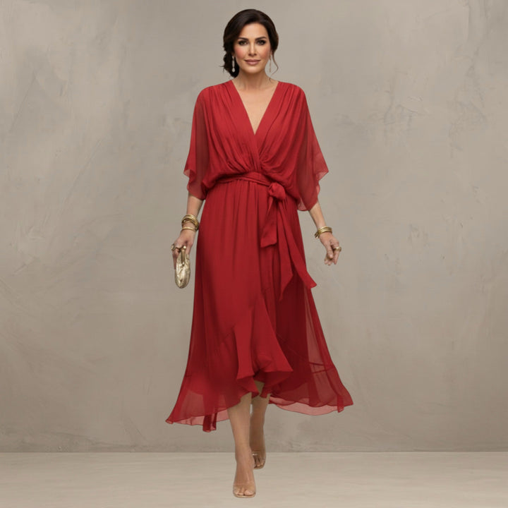 Marta™ | Elegancka szyfonowa sukienka midi