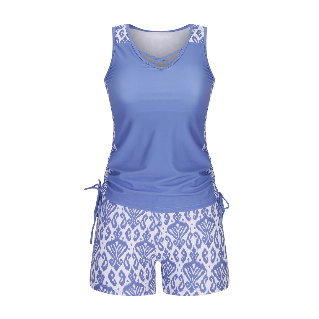 European And American Women's Seperated Swimwear High Waist Swimsuit Tied Top