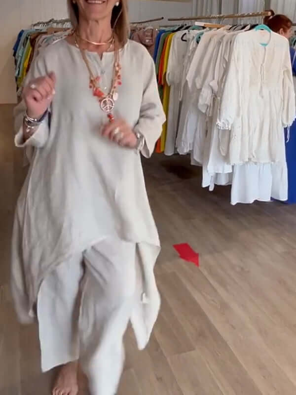 Kobiecy Garnitur Lniany