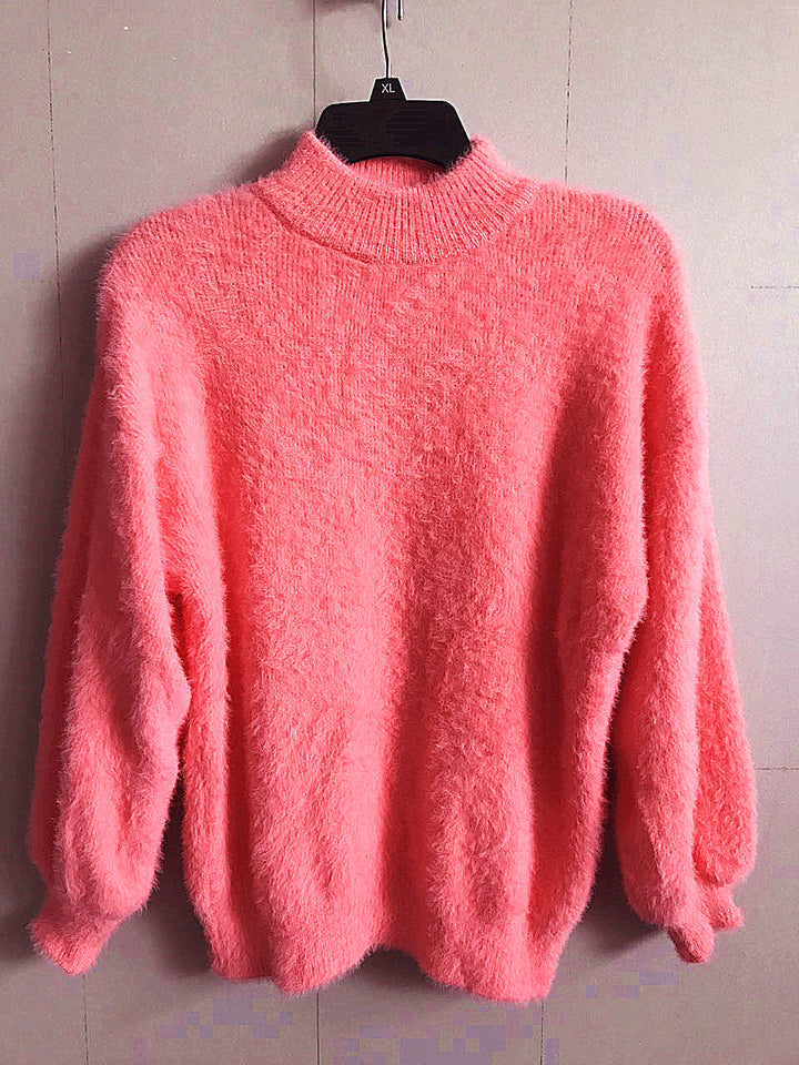 Sweter z golfem z moheru