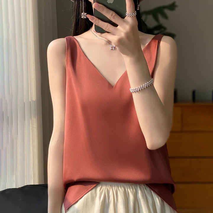 Stylowy jedwabny top damski