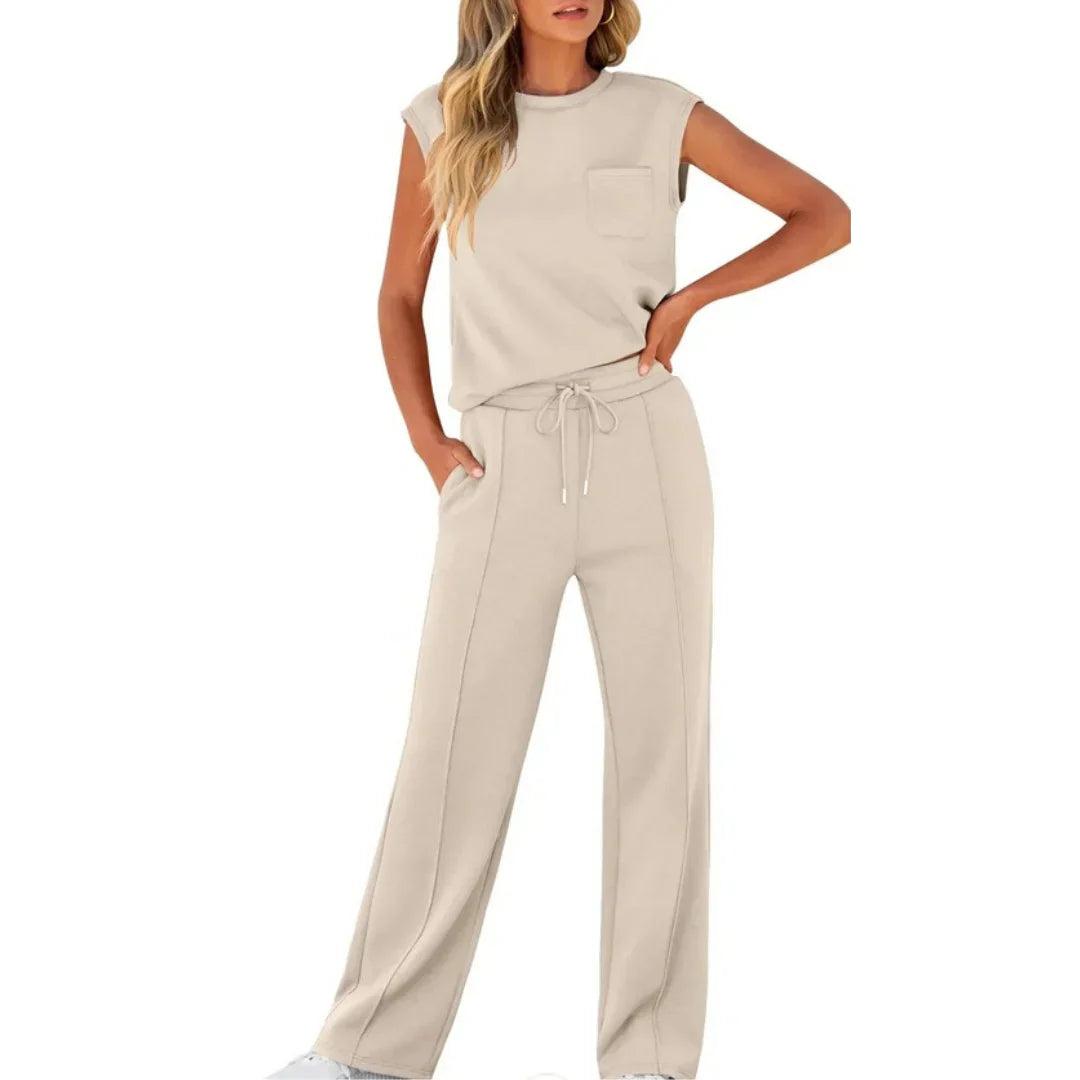 Damski zestaw oversize – casual na lato, odpowiedni do domu i na czas wolny
