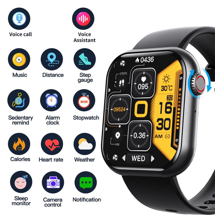 Wodoodporny smartwatch z pomiarem ciśnienia krwi, saturacji krwi i snu
