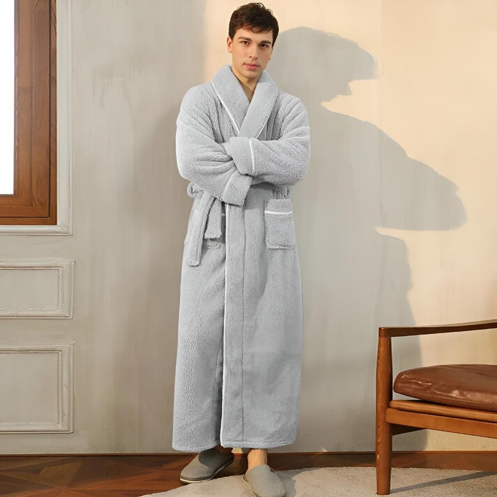 Luksusowy Fleece Ciepły Komfortowy Szlafrok
