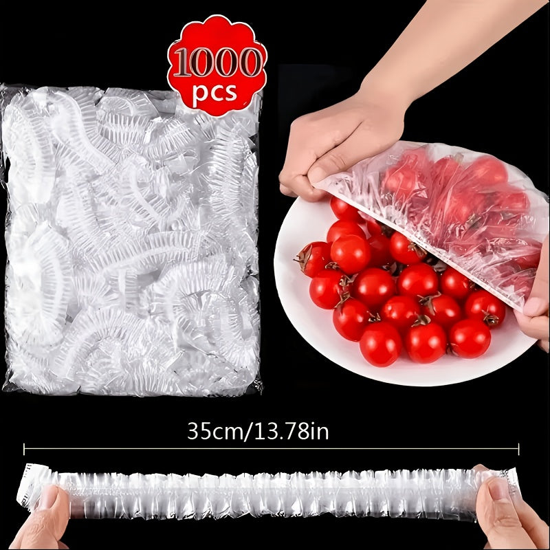 1000 elastycznych jednorazowych pokrywek do żywności, pokrywki z PE do misek i talerzy 35 cm