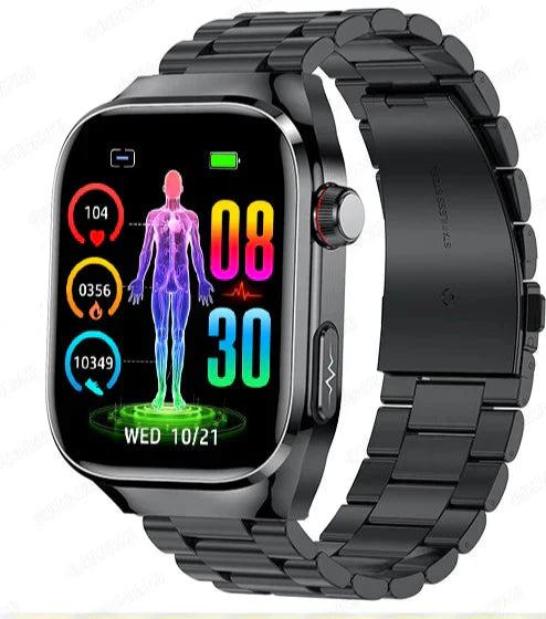 Zaawansowany smartwatch zdrowotny | EKG, poziom cukru we krwi, wyświetlacz AMOLED 2,04" i tryb fitness
