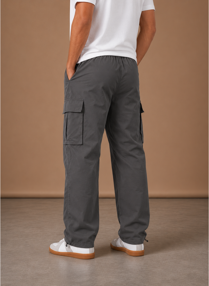 Męskie spodnie cargo relaxed fit z prostymi nogawkami
