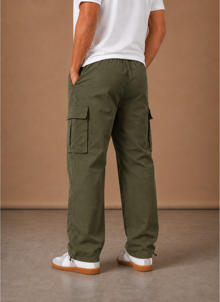 Męskie spodnie cargo relaxed fit z prostymi nogawkami