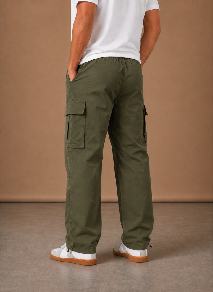 Męskie spodnie cargo relaxed fit z prostymi nogawkami