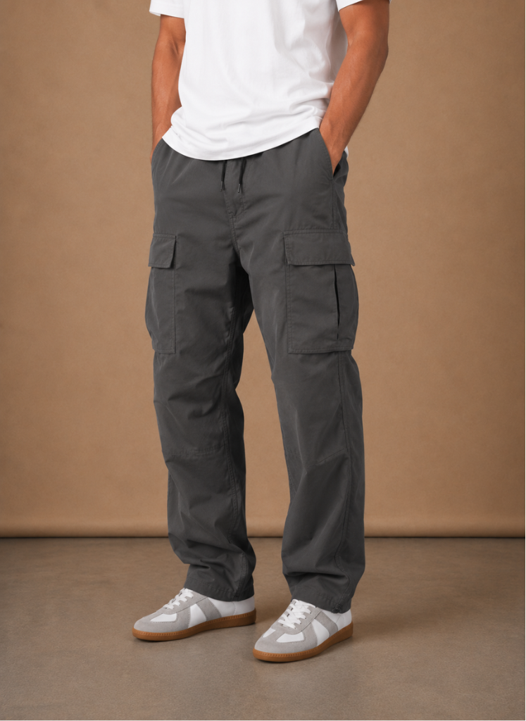 Męskie spodnie cargo relaxed fit z prostymi nogawkami