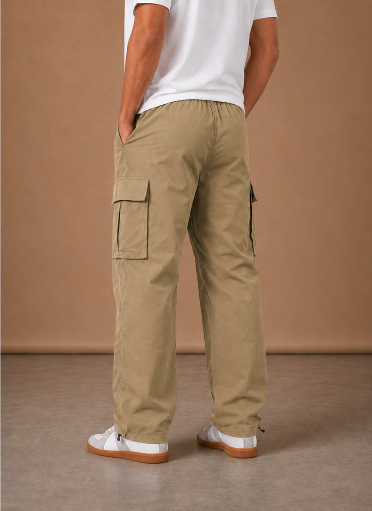 Męskie spodnie cargo relaxed fit z prostymi nogawkami
