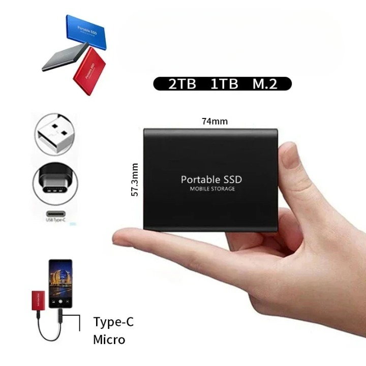 Przenośny Zewnętrzny Dysk SSD Szybkiej Archiwizacji USB-C 1050MB/s