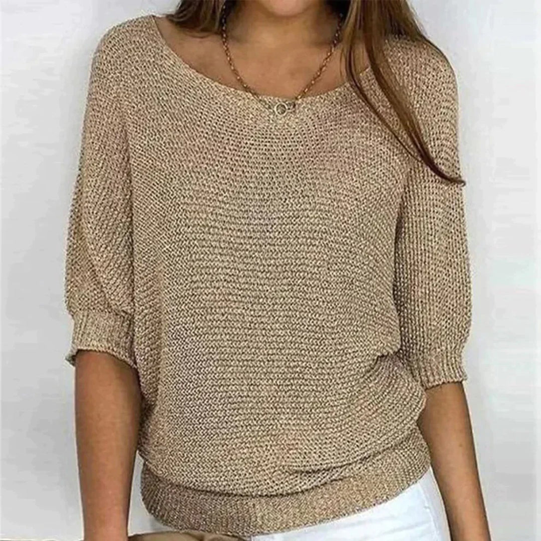 Solidny Casual Damski Oversize Sweterek Przytulna Prostota dla Bezwysiłkowego Stylu na Co Dzień