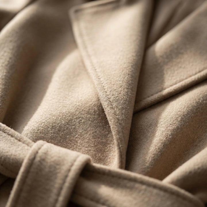 BeltrovaDouble-Breasted Belted Long Coat