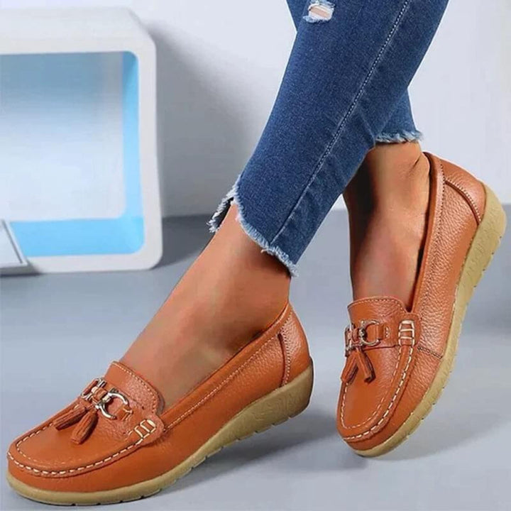 Kobiece Retro Koturny Loafers