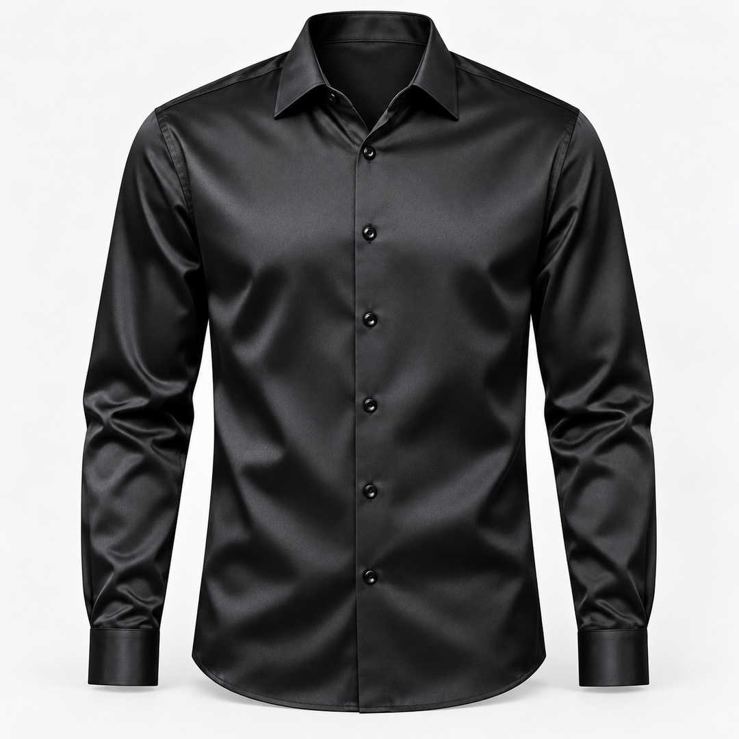 Męska koszula slim fit – efekt satyny ze stretchem