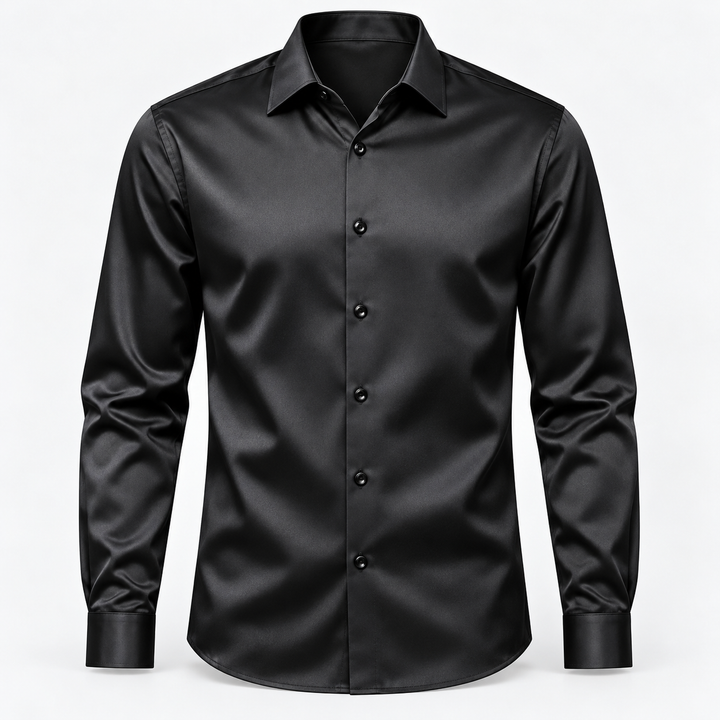 Męska koszula slim fit – efekt satyny ze stretchem