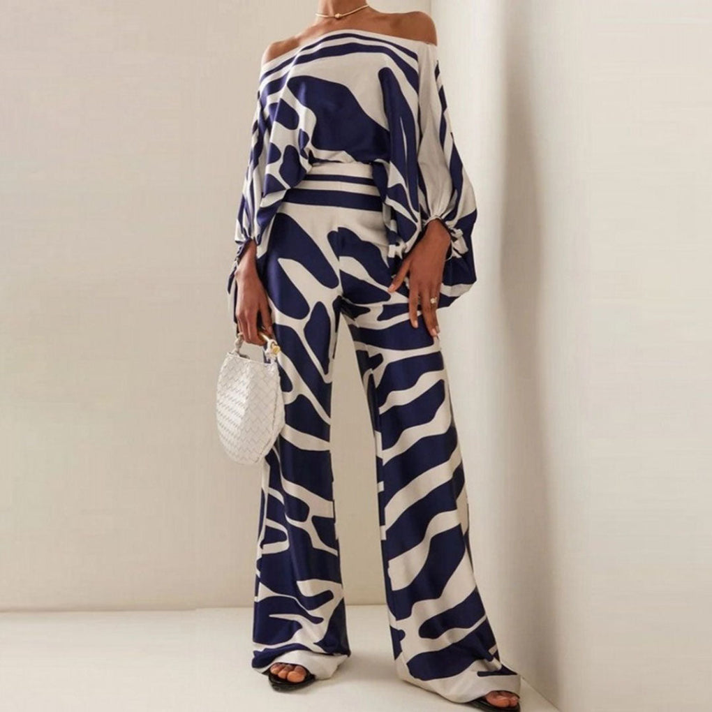 Kobiece satynowe 2-częściowe zestaw w stylu off-shoulder