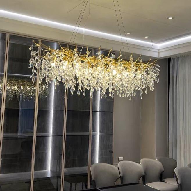 Elegancki żyrandol w formie gałęzi – nowoczesna lampa wisząca z kryształem