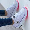 Damskie sneakersy chunky z płótna z kontrastowym bocznym paskiem