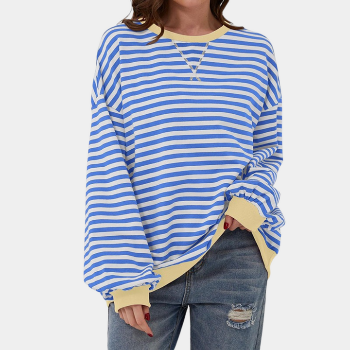 Oversized Striped Long Sleeve T-Shirt dla Kobiet