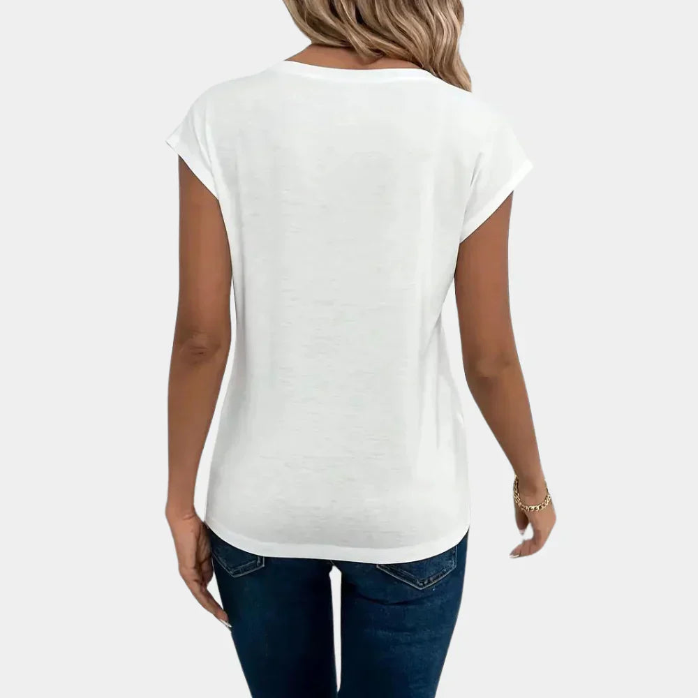 Casual Kobiece Top V-Neck z Elegancką Prostotą