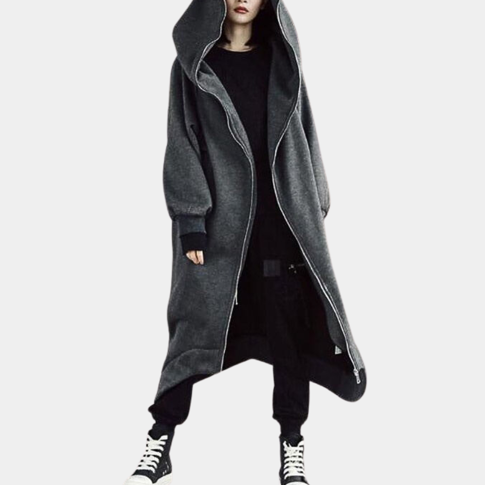 Oversized Kurtka Damska z Kapturem i Zamkiem – Przytulna Elegancja na Każdą Porę Roku