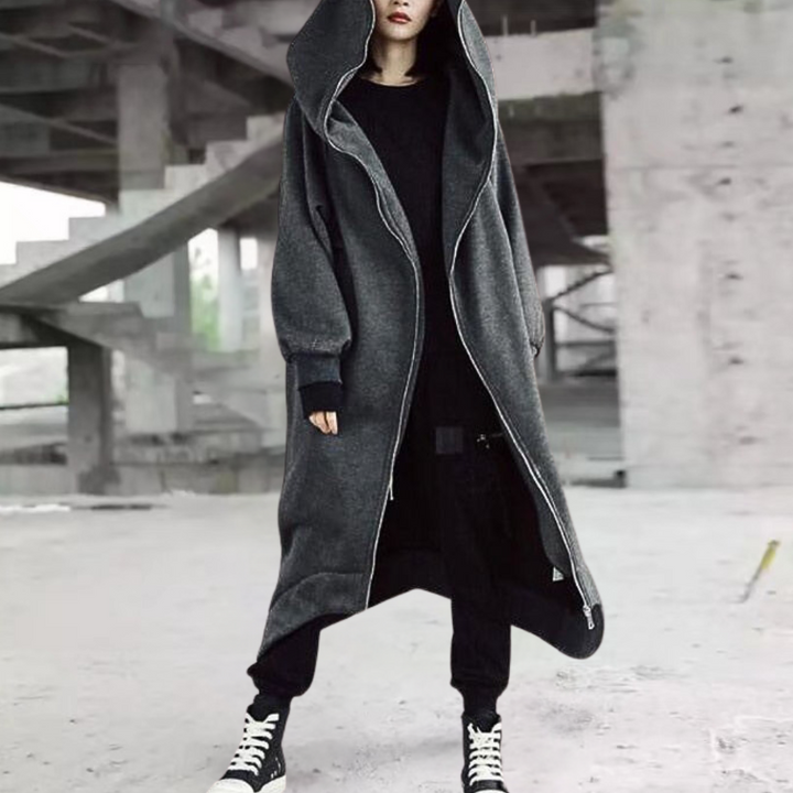 Oversized Kurtka Damska z Kapturem i Zamkiem – Przytulna Elegancja na Każdą Porę Roku