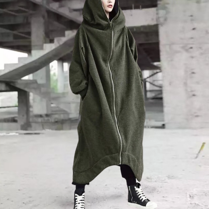 Oversized Kurtka Damska z Kapturem i Zamkiem – Przytulna Elegancja na Każdą Porę Roku