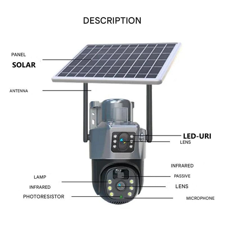 Bezprzewodowa kamera bezpieczeństwa 4K z panelem solarnym – DualGuard 4K