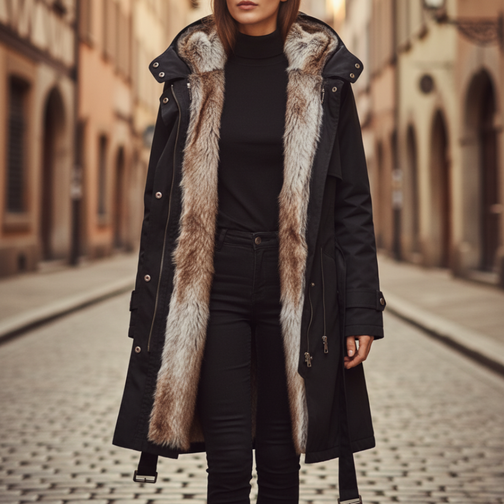 Kobieta’s Hooded Zimowa Parka