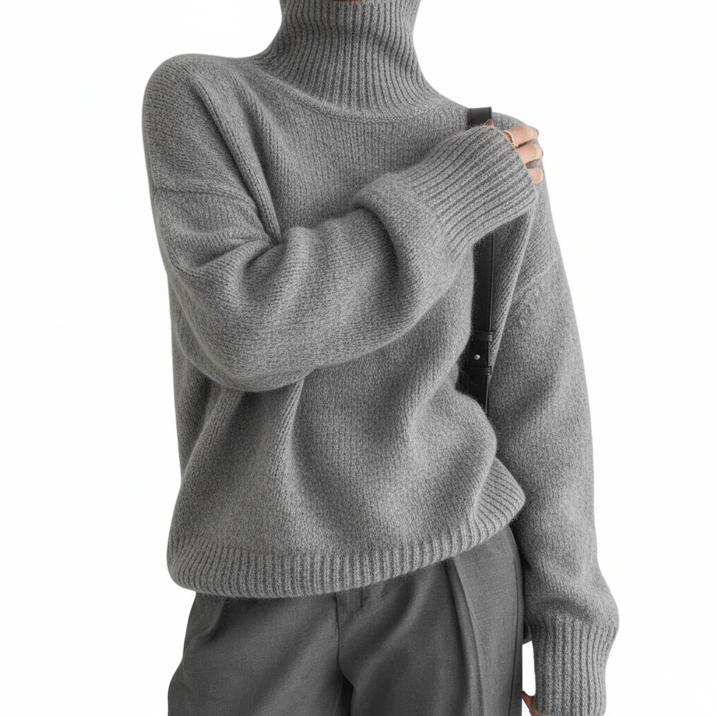 Sweter z golfem dla kobiet