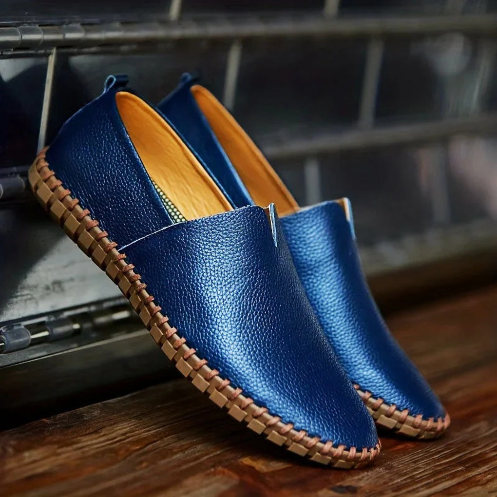 Eleganckie Lofery Matowe Skóra Naturalna Slip Ons