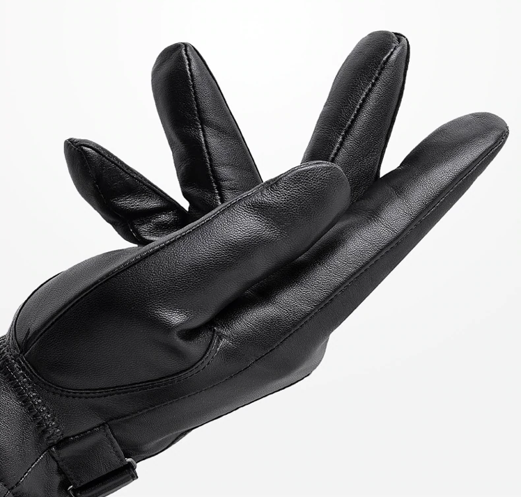 Męskie rękawiczki slim fit – na zimną pogodę, z zapięciem na zamek