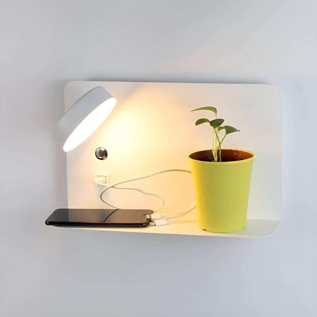 Lampa ścienna LED z ładowarką USB i przełącznikiem – GlowPort