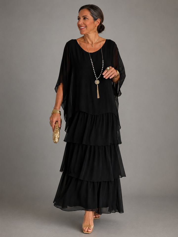 Elegancka, zwiewna sukienka maxi