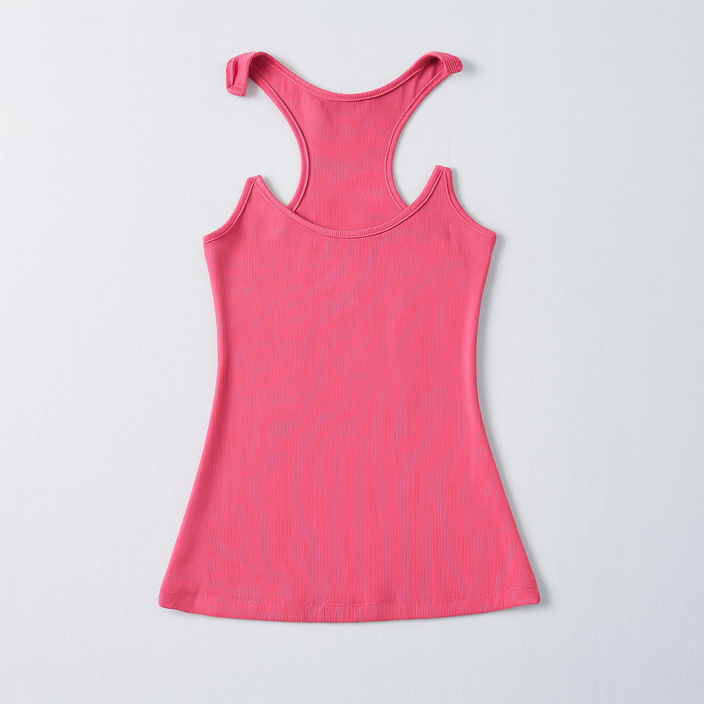 Damski Niewidoczny Ramie Ribbed Top